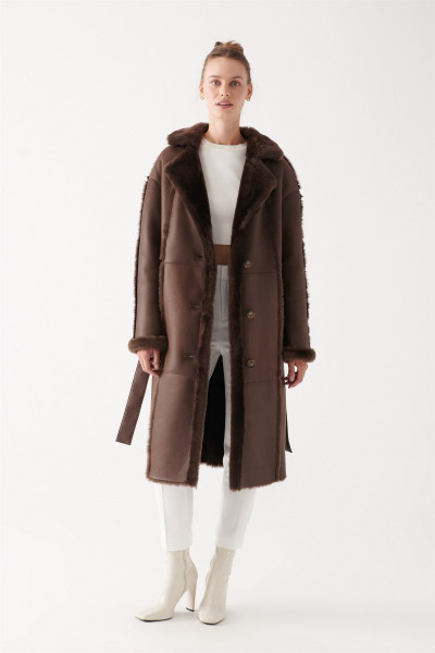 Aria, braun Lammfellmantel Damen