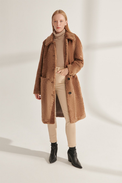 Harriet, braun Lammfellmantel Damen
