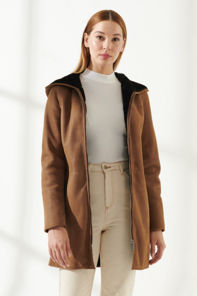 Lineth Lammfellmantel Damen