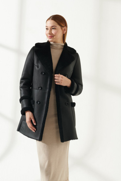 Penelope, schwarz Lammfellmantel Damen 