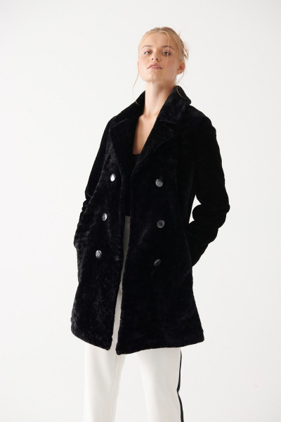 Georgia, schwarz Lammfellmantel Damen